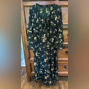 Lightweight black floral dress